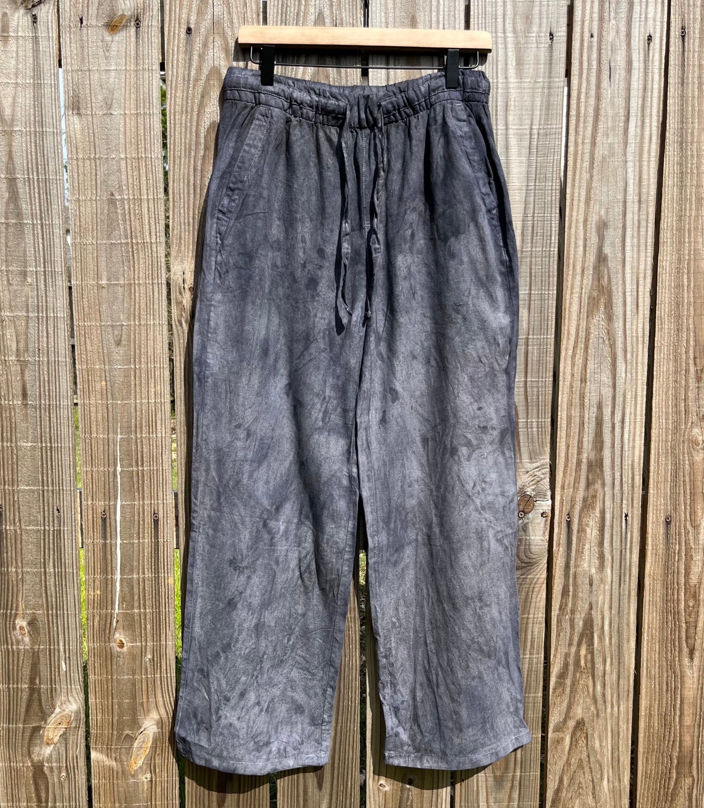 Stormy Night Tie Waist Wide Leg Linen Pants